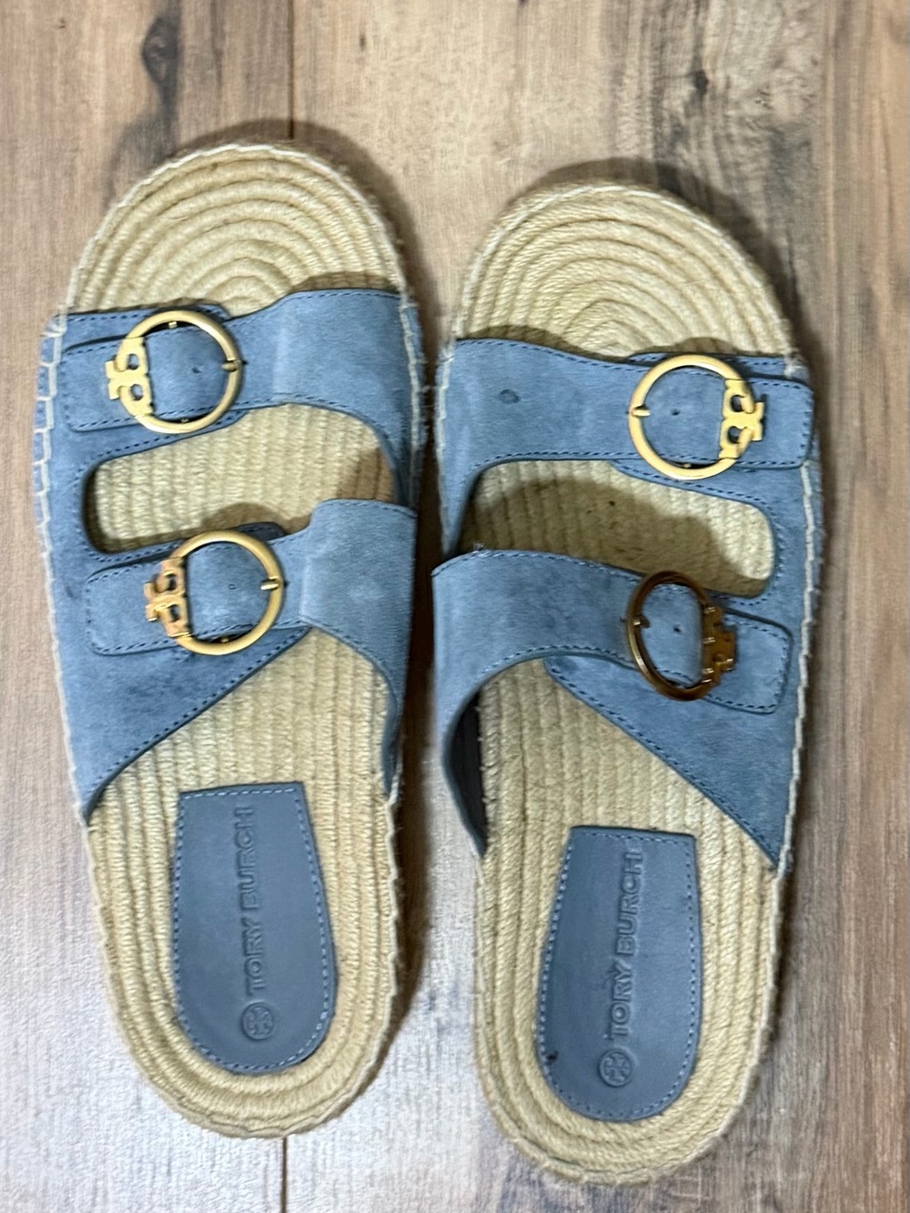 Tory Burch blue espadrille flats slides size 9 - Picture 3 of 7